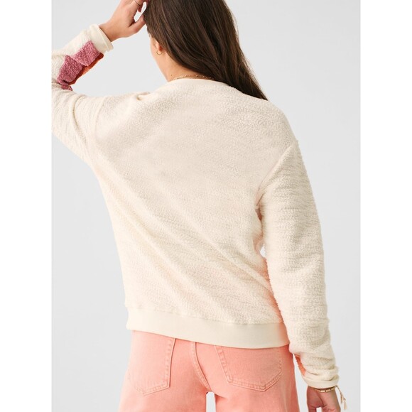 Faherty Vista Stripe Pullover 100% Organic Cotton Multicolor Sweater Women’s XL - Picture 2 of 5